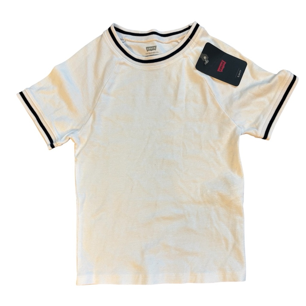 Levi's White Tee with Black Accents XS NWT